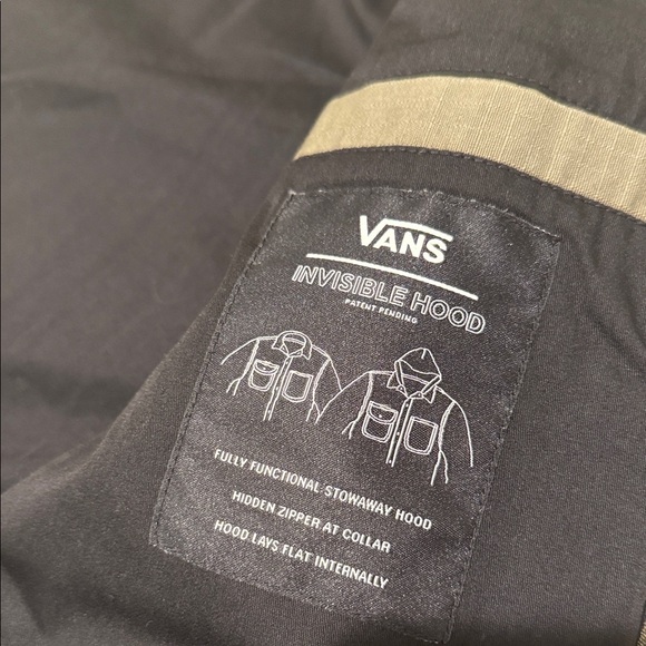 NWOT Vans Drill Chore Lined Heavyweight Canvas Zip Snap Close Invisible Hood XL - Picture 9 of 12